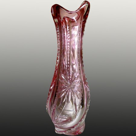 Vase En Cristal Val Saint Lambert Vintage Ren Delvenne Circa