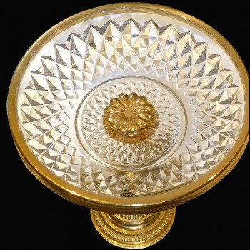 Val Saint Lambert crystal bowl on a pedestal