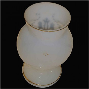 Emaillierte Vintage Vase in weiß Opaline Napoleon III