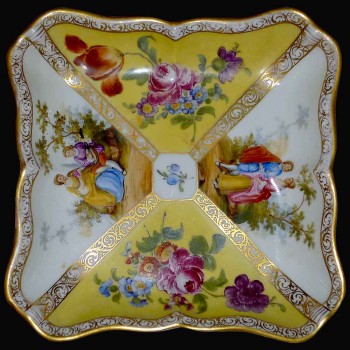 cut square signed nineteenth century Meissen porcelain