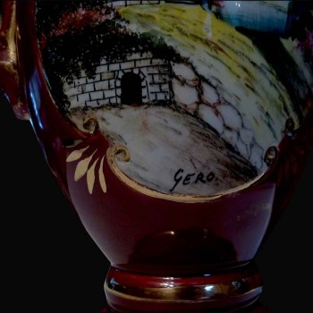 Brocca in porcellana vaso Belgio del XIX secolo