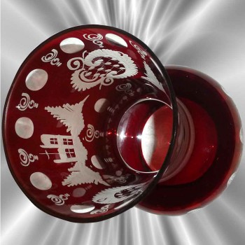 vaso di cristallo di Boemia rosso serio 19