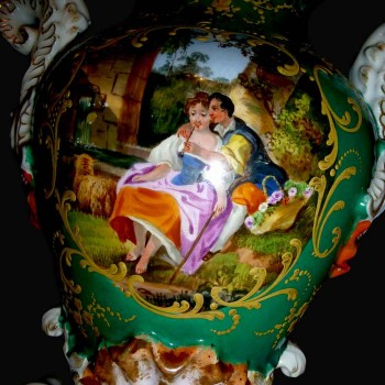 Vaso in porcellana di Parigi 19 th J.P.