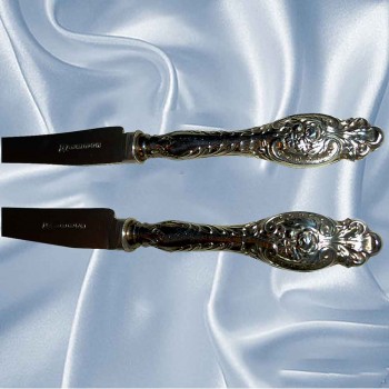 Copertina-coltelli in argento vecchio