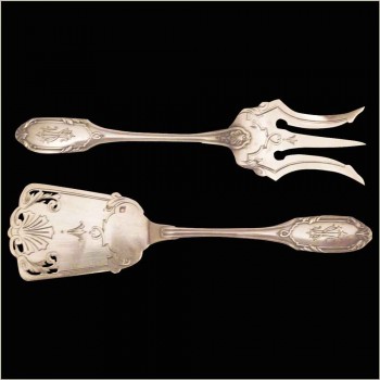 cutlery service for mignardises or hors d'oeuvre in solid silver 19th century