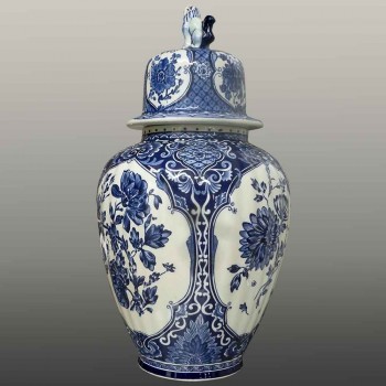 Paar Delfter Vasen der Gebrüder Boch aus dem 20. Jahrhundert