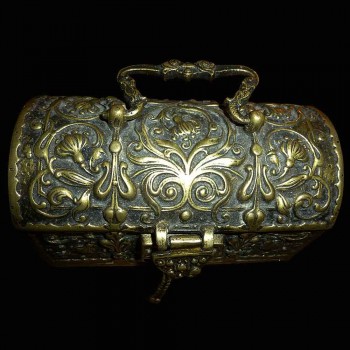 Gothic style gilded bronze box