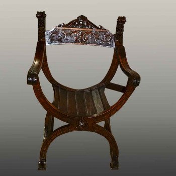 Chair Dagobert XIX Walnut carved