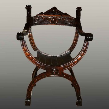 Chair Dagobert XIX Walnut carved