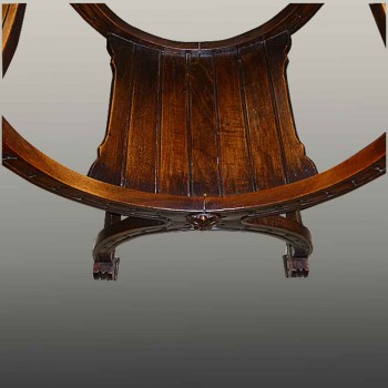 armchair Dagobert XIX in carved walnut