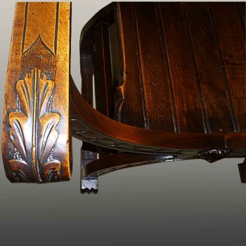 armchair Dagobert XIX in carved walnut