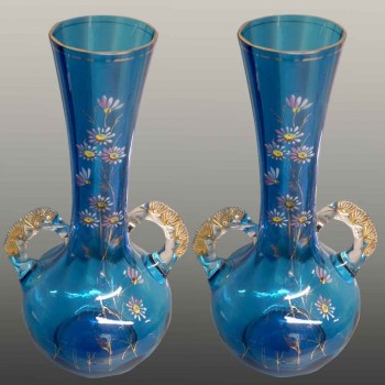 Paar emaillierte Vasen um    1900