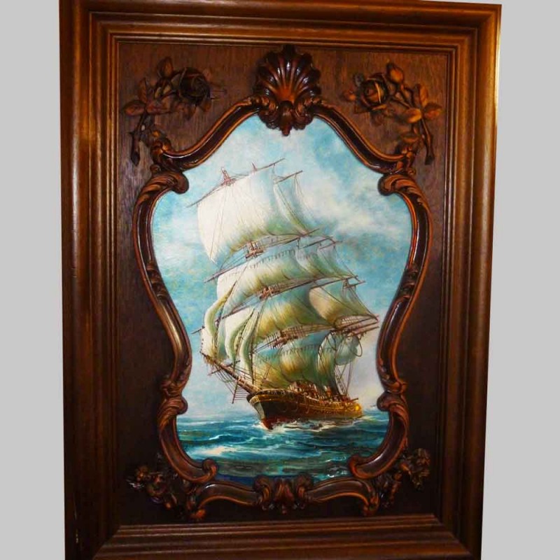 groot antiek zeeschilderij