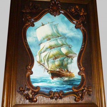 groot antiek zeeschilderij