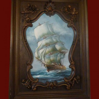 large antique maritime painting