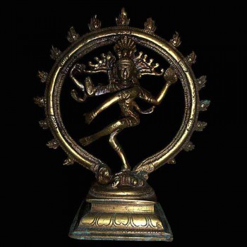 Verguld bronzen beeldje    van Shiva Nataraja