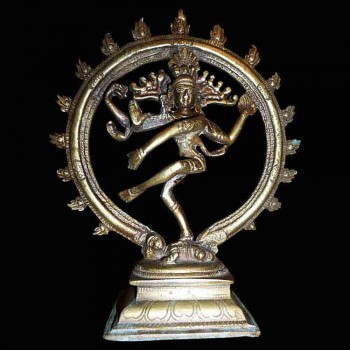 Statuetta di bronzo dorato di Shiva Nataraja