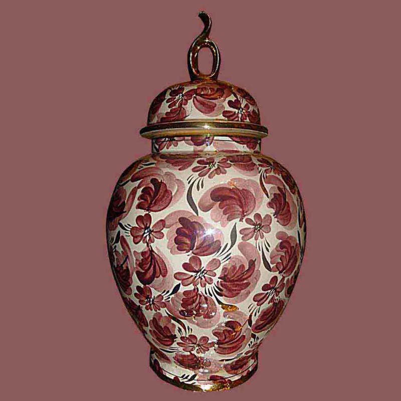 Porcelain-earthenware covered vase, vase Hubert Beattie Quaregnon