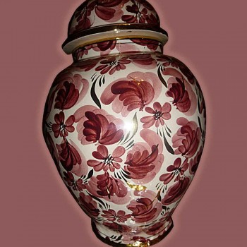 Porselein-aardewerk    gedekt vaas, vaas Hubert Beattie Quaregnon