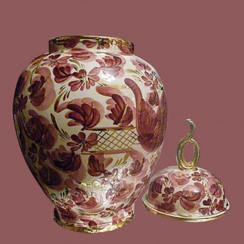 Vaso rivestito in porcellana, vaso Hubert Bequet Quaregnon