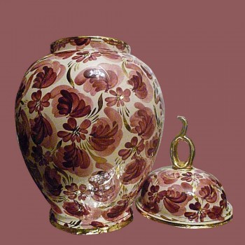 Porselein-aardewerk    gedekt vaas, vaas Hubert Beattie Quaregnon