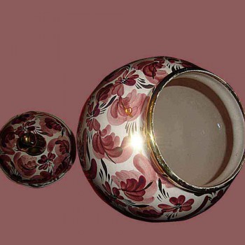 Porcelain-Taience covered vase, vase Hubert Bequet Quaregnon