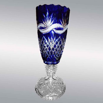 French size and double blue crystal vase