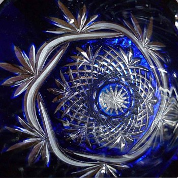 Florero tamaño francés y doble cristal azul