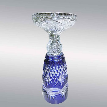 French crystal vase size and double blue