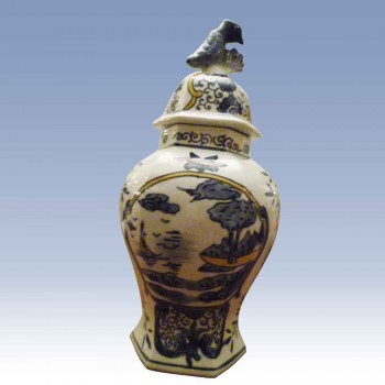 Florero de Delft cubierto jarra del siglo XVIII - vaas XVIII-Delft Schlick 18 siglo Delft