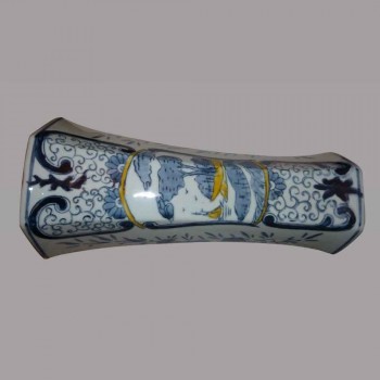 Vaso Delft balaustra blu ceramica a pasta bianca della Cina del 19  secolo