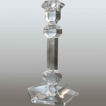 Coppia di candelieri in cristallo Val Saint Lambert modello Galatée