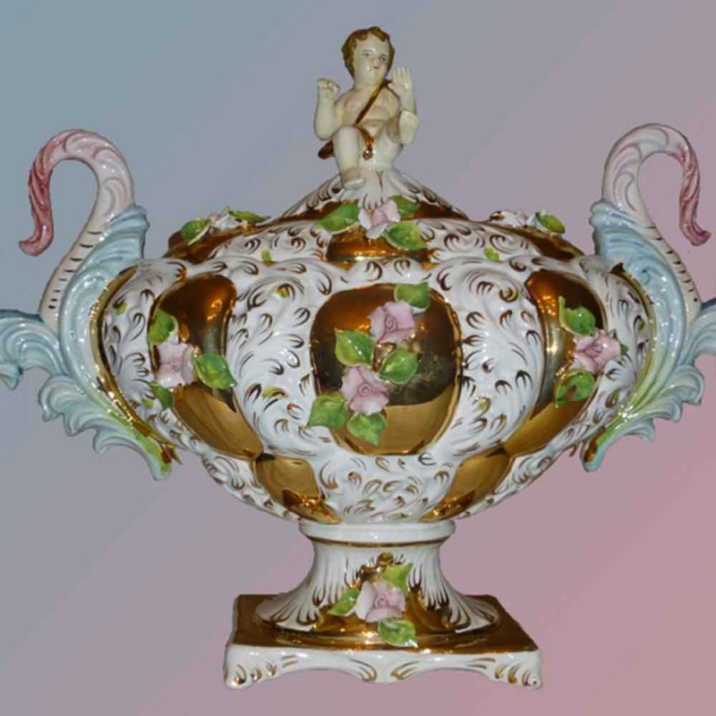 Italian ceramic amphora - the sesto palm
