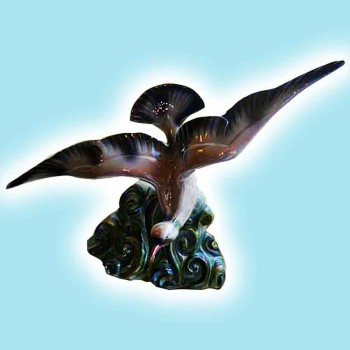 Porcellana-faience H. Beattie-piccione raffinata terracotta policroma