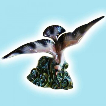 Porcellana-faience H. Beattie-piccione raffinata terracotta policroma