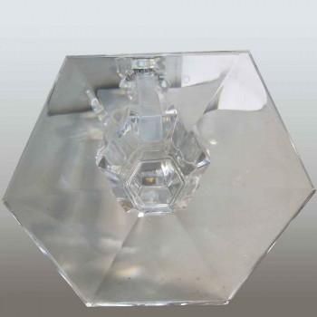Paar Val Saint Lambert kristallen kandelaars Galatée model