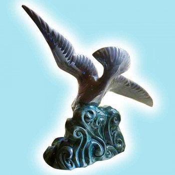Porselein-faience H. Beattie-duif fijne Polychroom aardewerk