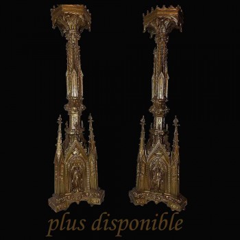 Pik-Kerzen in bronze Dore Gotik XIX Jahrhundert