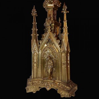 Spades candles in bronze dore Gothic era XIX century