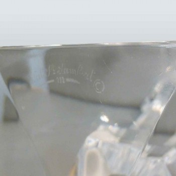 Paar Val Saint Lambert kristallen kandelaars Galatée model