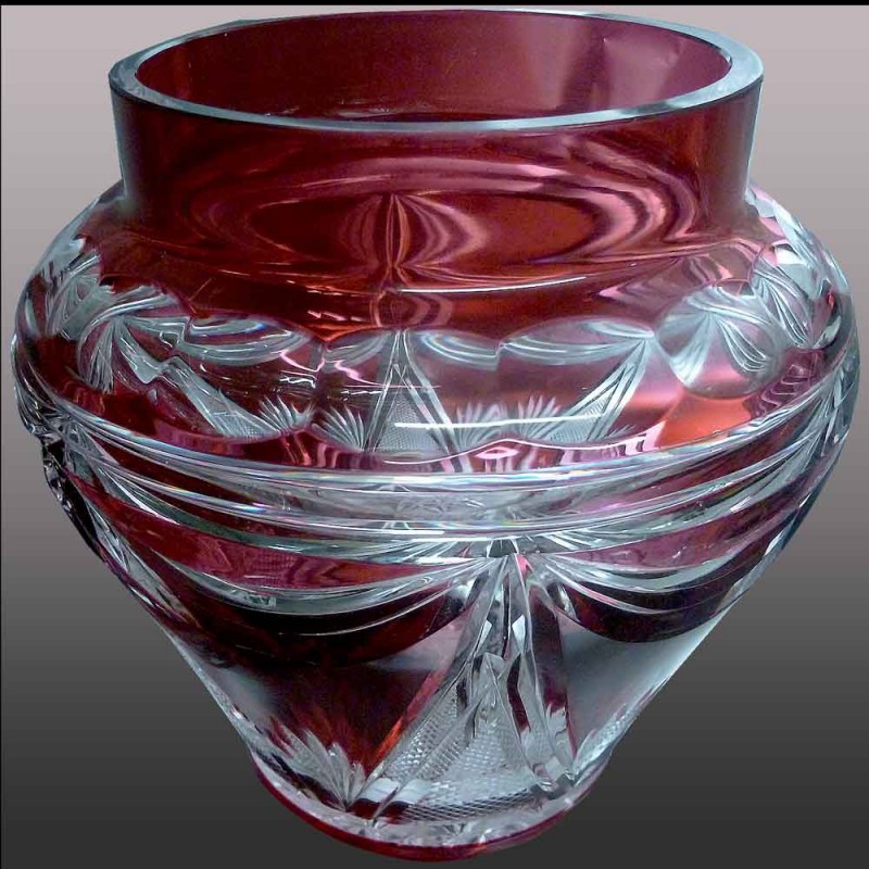 Val Saint Lambert vase en cristal bleu cobalt signé Floriac Val Saint Lambert vase en cristal bleu cobalt signé Floriac