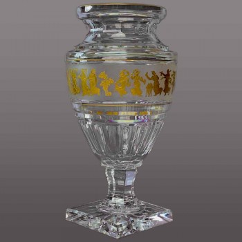 Vaso in cristallo val saint Lambert Giove danza della flora Léon Ledru