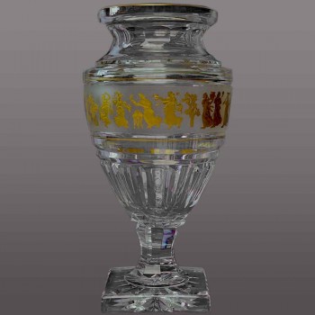 Vase aus Kristall Val Saint Lambert Jupitertanz der Flora Léon Ledru