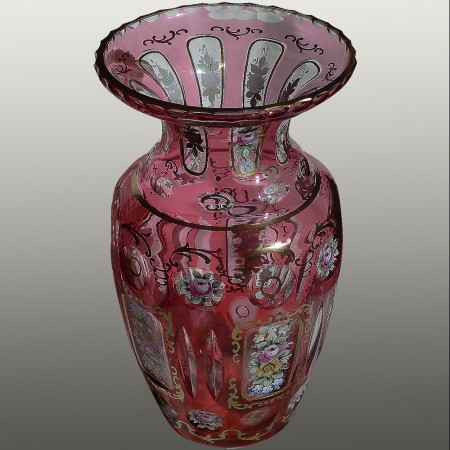 Vaso in cristallo di Boemia Moser XIX secolo
