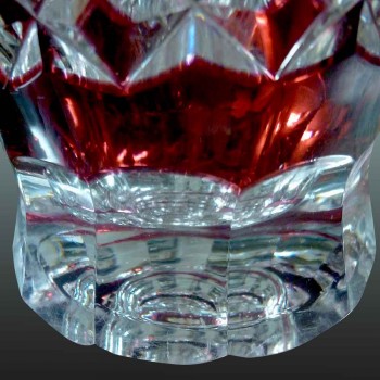 Crystal vase Val saint Lambert ruby Art Deco