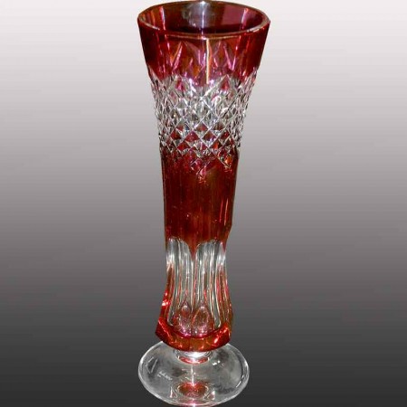 Val Saint Lambert crystal vase rich cut soliflore