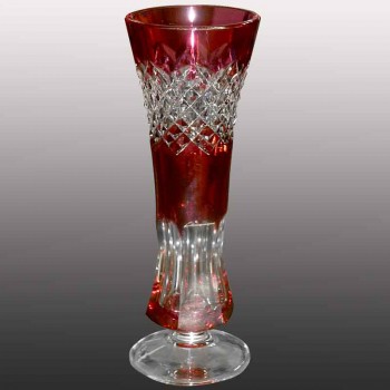 Val Saint Lambert crystal vase rich cut soliflore