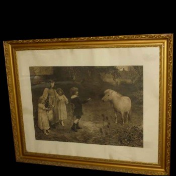 Lithograph engraving by Arthur J. Elsley signed and noted 1906