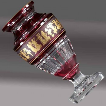 Val Saint Lambert vaso di cristallo danza della flora firmato