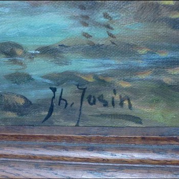 Marine painting of fishing boats